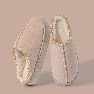 Women's Plush Slippers Winter Warm House Shoes Fashion Thick EVA Sole for Indoor Outdoor Use Cozy Non-Slip Couple Home Footwear