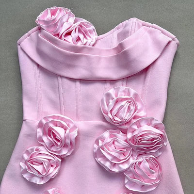 Pink Red Women Off the Shoulder Florals Bodycon