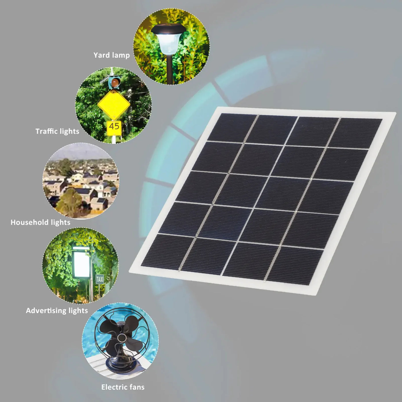 Outdoor Use 0-800MA Portable Solar Panel 7W Solar Panel Fine Workmanship Versatile Application For Home Lighting