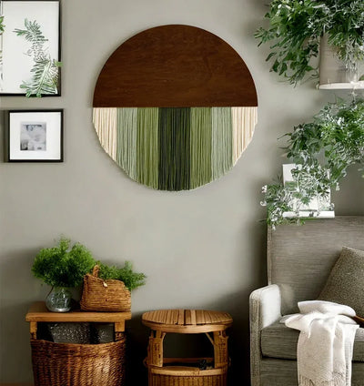 Nordic Handmade Round Woven Macrame Tapestry Room Decor Home and Decoration for Bedroom Livingroom Wall Art Aesthetics Home