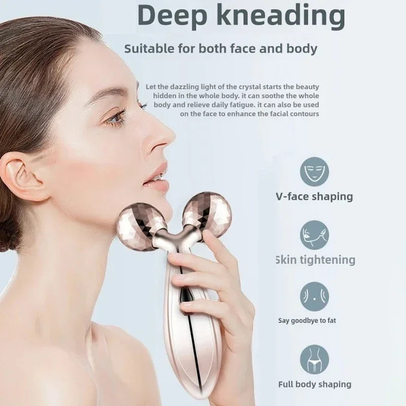 Fascia Tools Body Massager Lifting Manual 3D Roller Massager 2 Wheels V Face Beauty Instrument Massage Roller Health Care