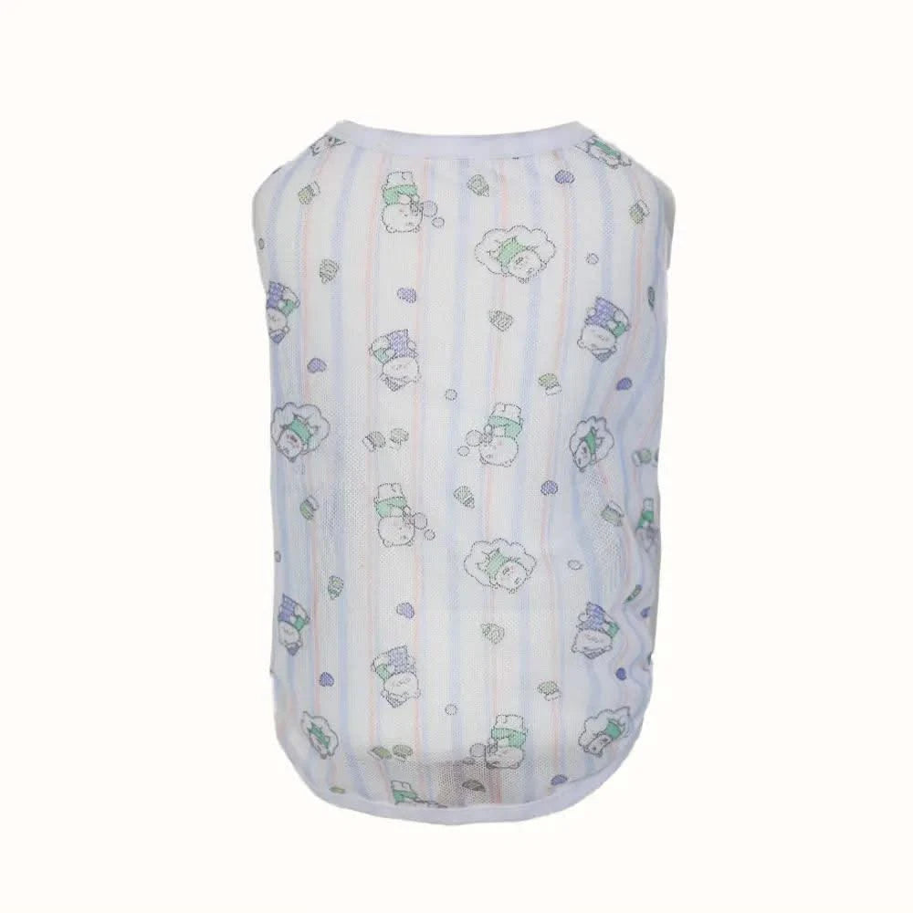 Pet clothing is fresh cute fashionable summer thin cat and dog clothing breathable mesh suspender and stylish vest