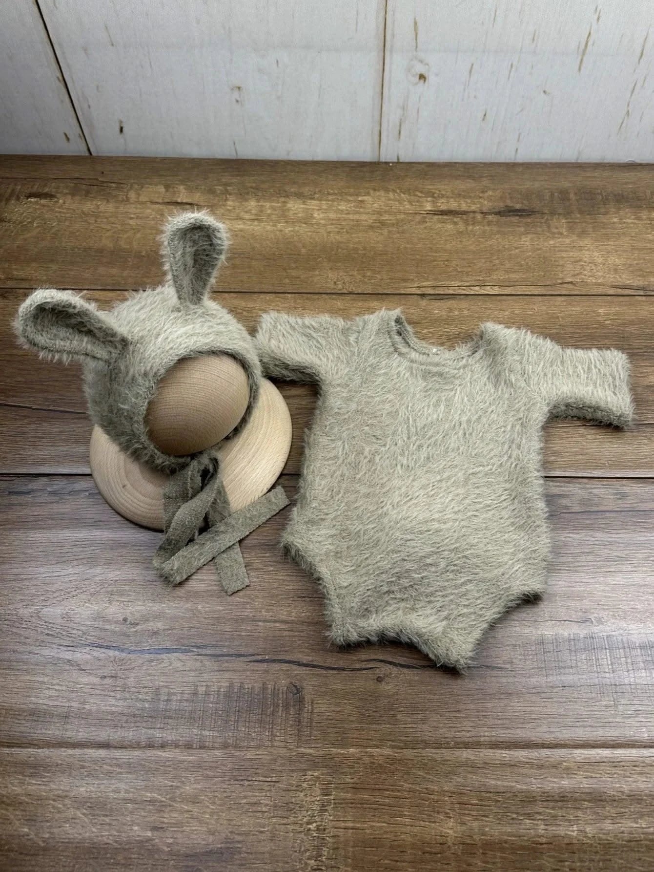 Newborn Photography Props Knitted Rabbit Doll Baby Outfit  |Cosplay Glasses Accessories