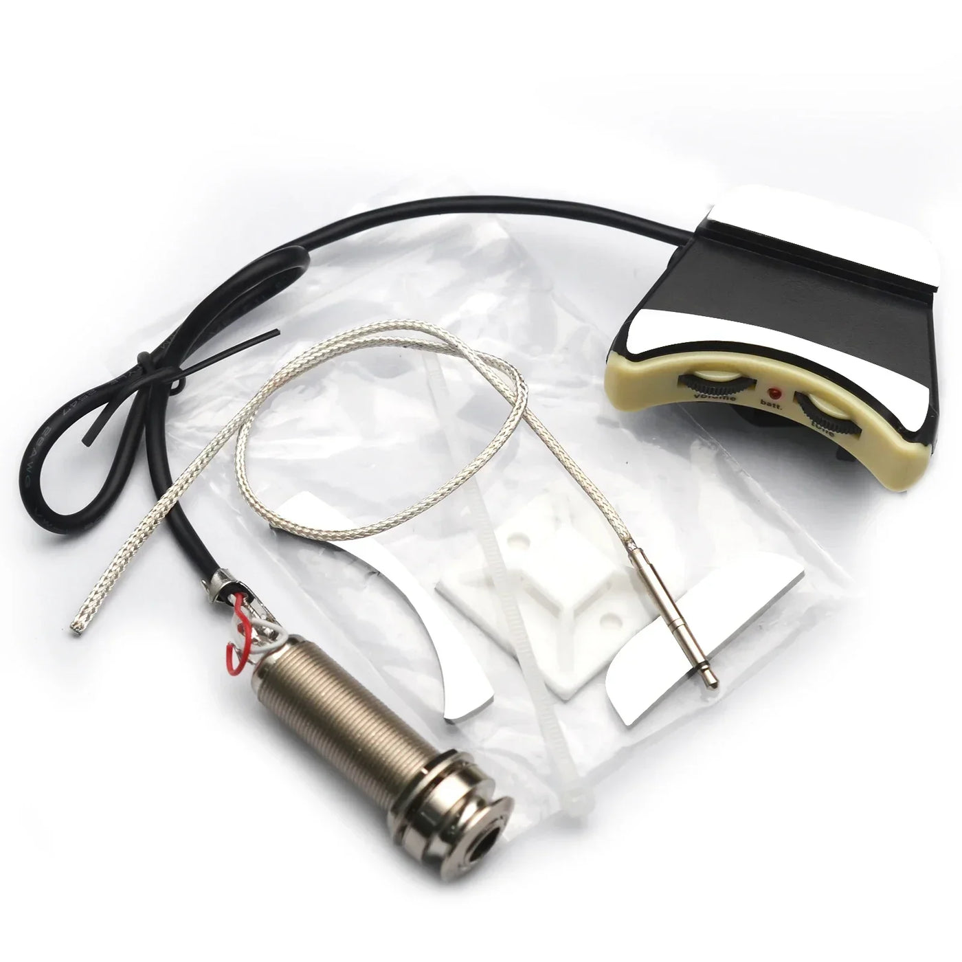 Ukulele Soundhole Pickup with Volume & Tone Control with High Sensitive Slim Silver Piezo UKulele Parts