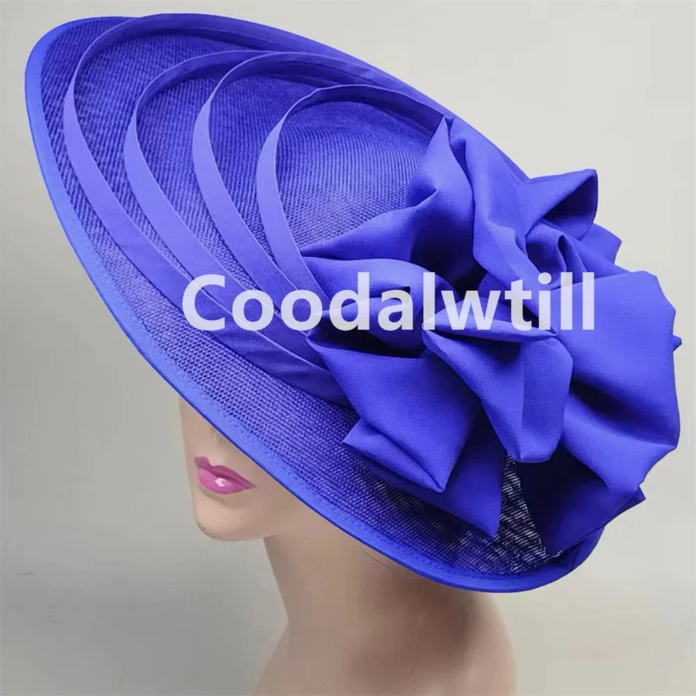 Women Church Wedding Big Fascinator Hat Fashion Large Flower Headpiece Fascinator Ladies Elegant Party Royal Ascot Millinery Cap