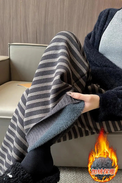 Women's Wide leg Jeans Contrast Color Stripe Pants Capris Floor Length Autumn Ladies Casual Pant Y2k Aesthetic Straight Pants