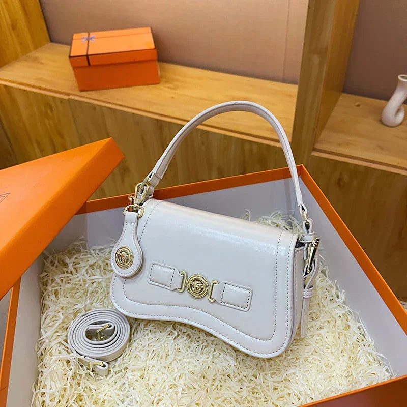 Designer Style Crossbody Bag for Women Genuine Leather Shoulder Handbag Ladies Compact Wallet Phone Holder Purse