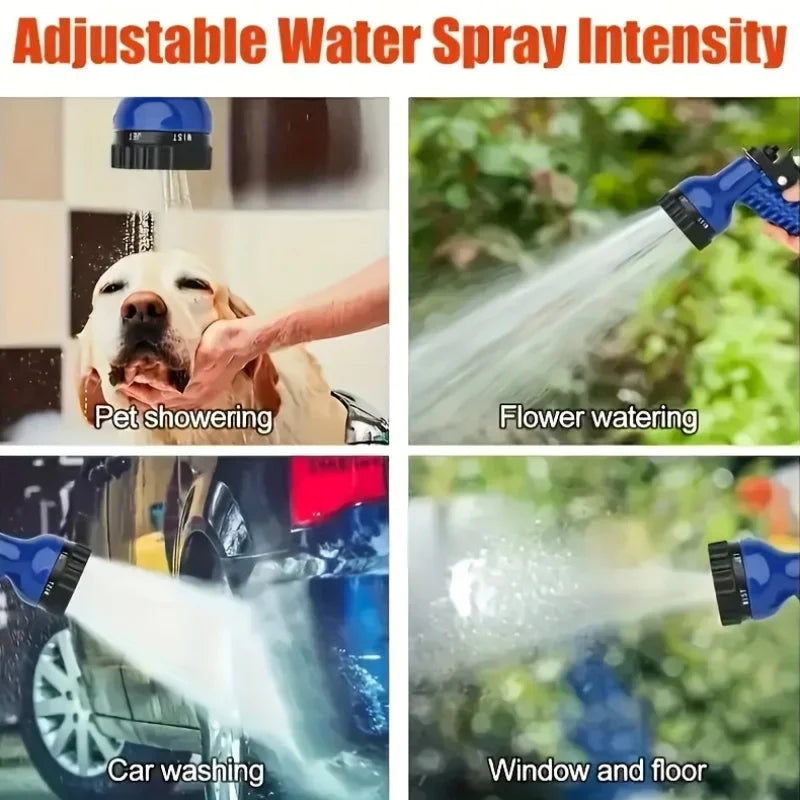 100ft Magic Expandable Garden Hose with Washing Spray Gun - Flexible, Durable ABS Material, Easy to Unwind & Store, Ideal