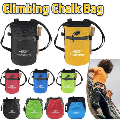 Waterproof Chalk Bag Bucket with Chalk Brush Climbing Magnesium Powder Bag for Weight Lifting Outdoor Climbing Equipment