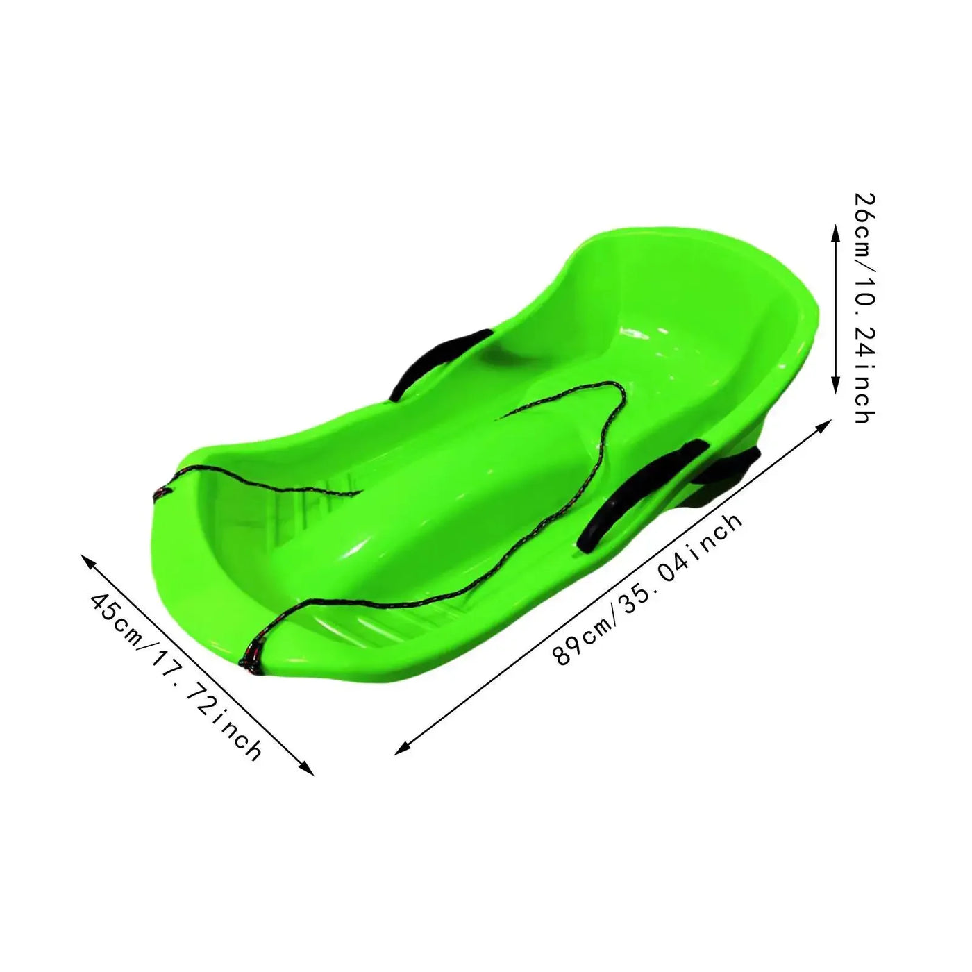 Snow Sled with Seat Cushion for 2 Persons with Double Brakes Includes Pull Rope Classic Wear Resistant Sand Sledding Sled Sledge