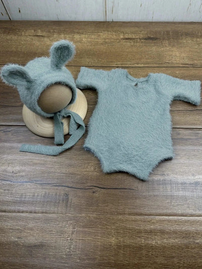 Newborn Photography Props Knitted Rabbit Doll Baby Outfit  |Cosplay Glasses Accessories