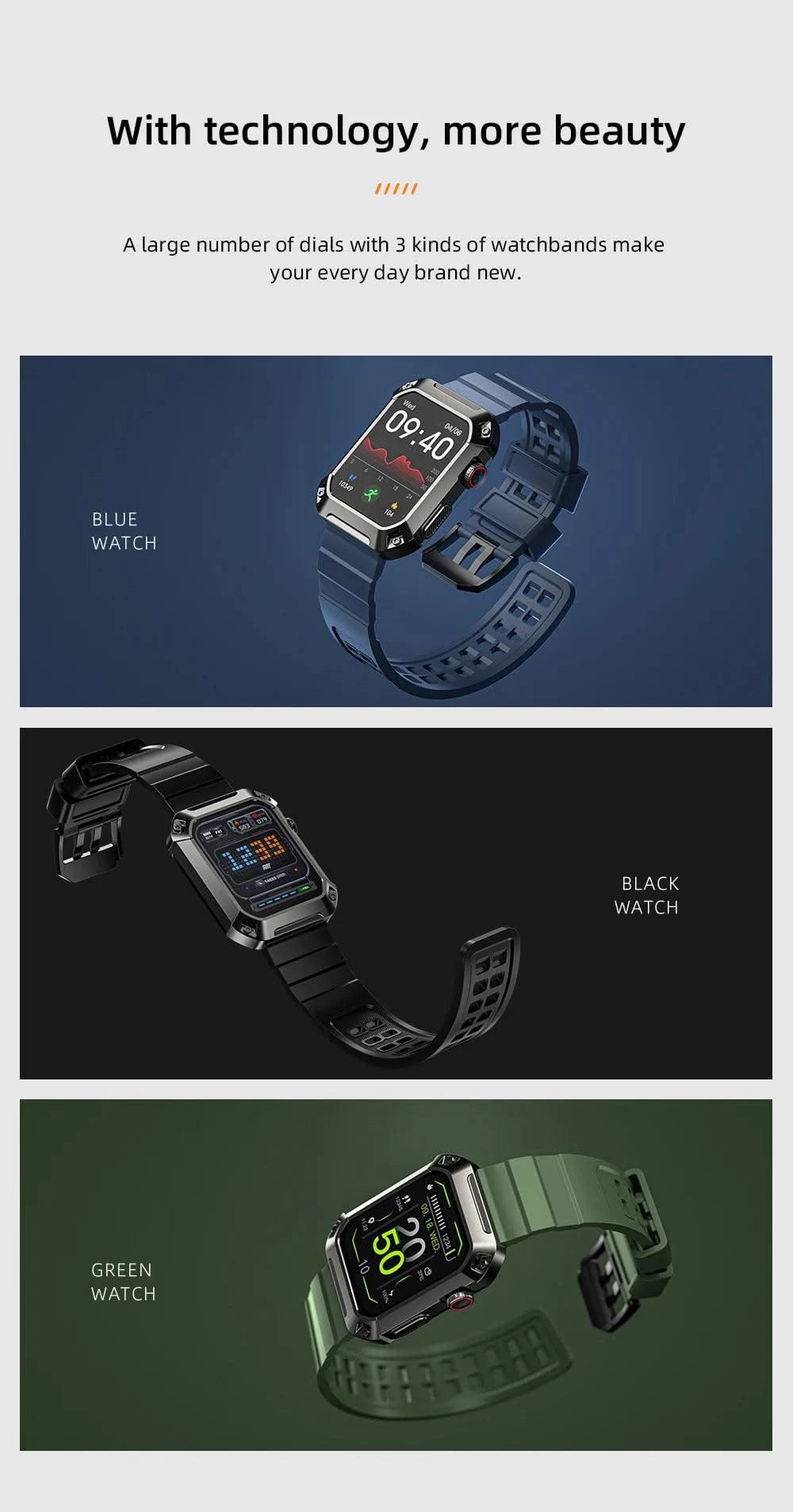 LOKMAT OCEAN 2 Pro Smart Watch Waterproof Bluetooth Calls Smartwatches 1.85 inch Touch Screen Heart Rate Monitor Fitness Tracker