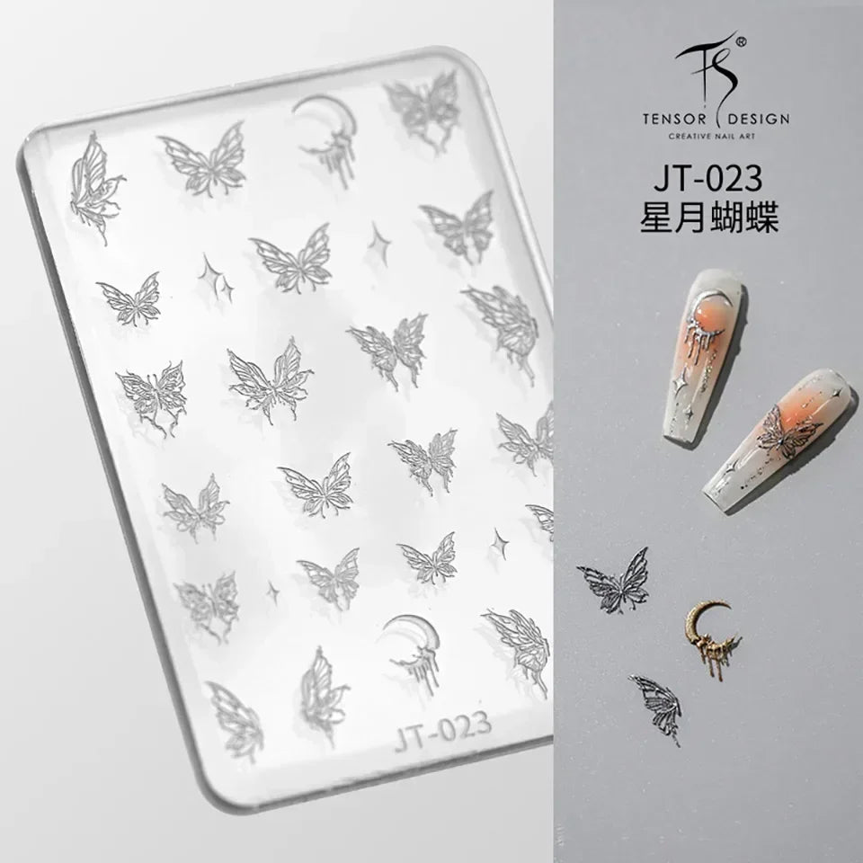 Geometric Bowknot Grid Lace Flora Edge Nail Art Silicone Carving Mold Mould Star Daisy Flower Charms Bow Tie Snowflake Template