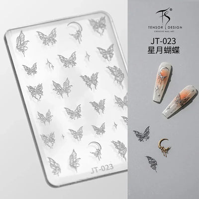 Geometric Bowknot Grid Lace Flora Edge Nail Art Silicone Carving Mold Mould Star Daisy Flower Charms Bow Tie Snowflake Template