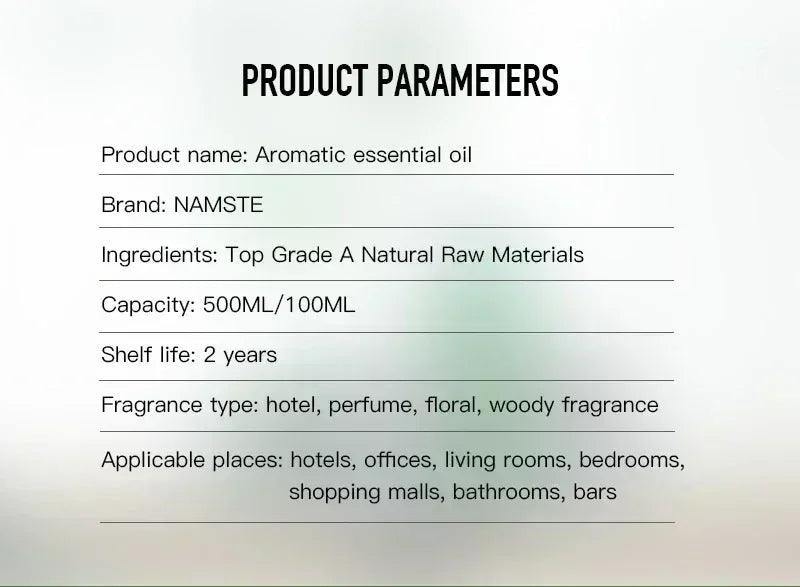 500ml pure plant essential oil luxury hotel inspired aromatherapy scent diffuser perfumes for aroma & humidifier