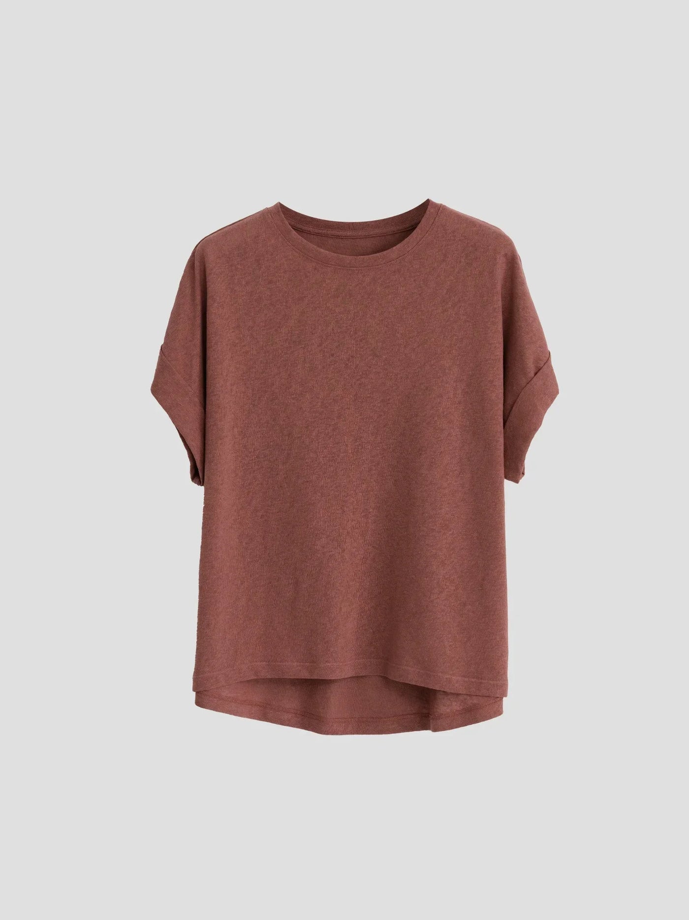 Women Linen Tops Crew Neck