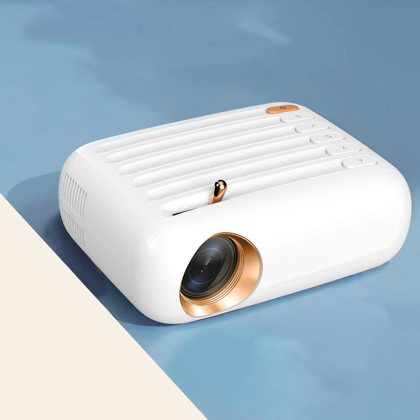 Portable Projector 50-200in Screen Size with HD/AV/USB Interfaces 30000H Lifespan Built-in Speaker Phone Projector for Home