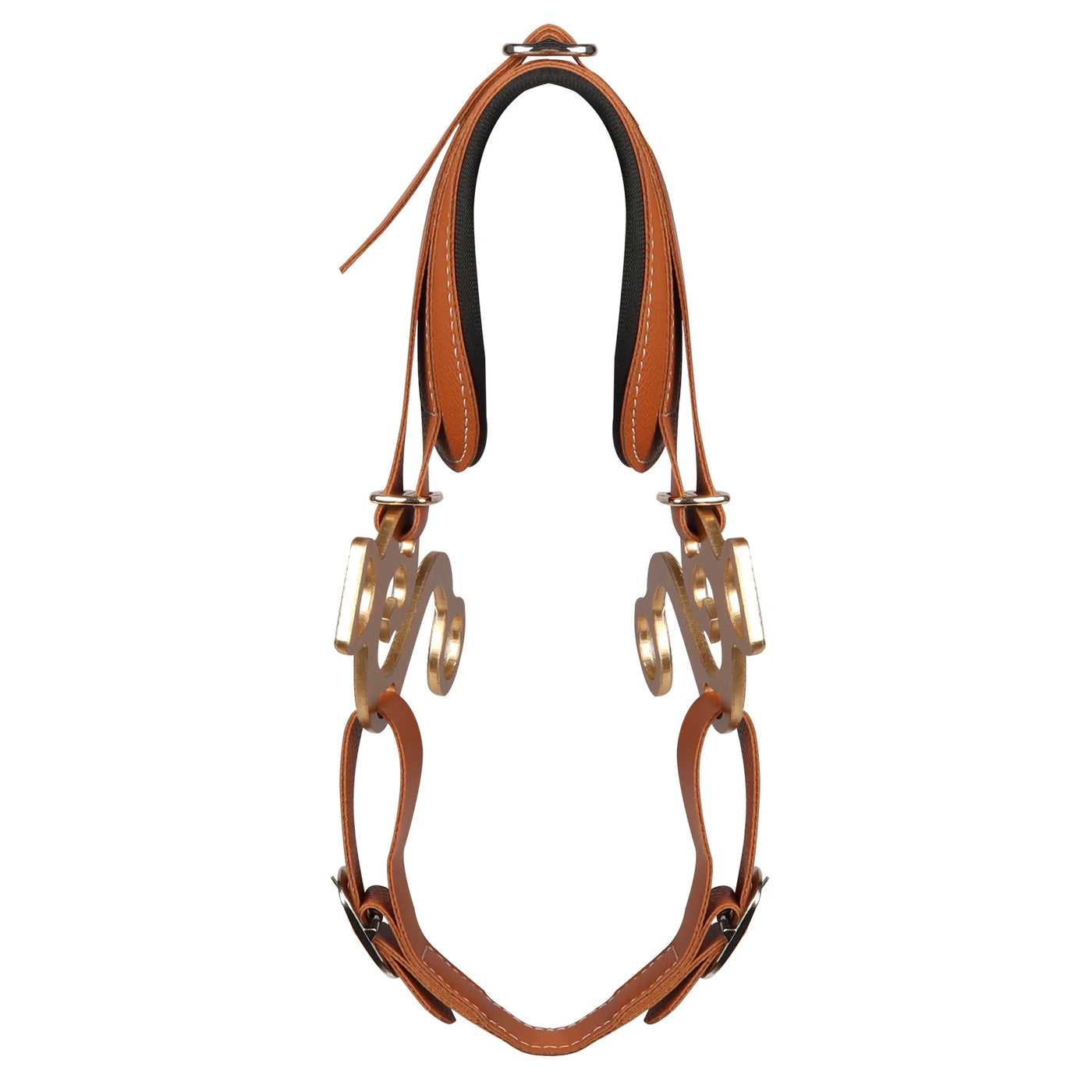 Hackamore Horse Bit Brown Bridle Leather Padded English Western Adjustable Nose Curb Chain Horse Riding Equipment Equestrian