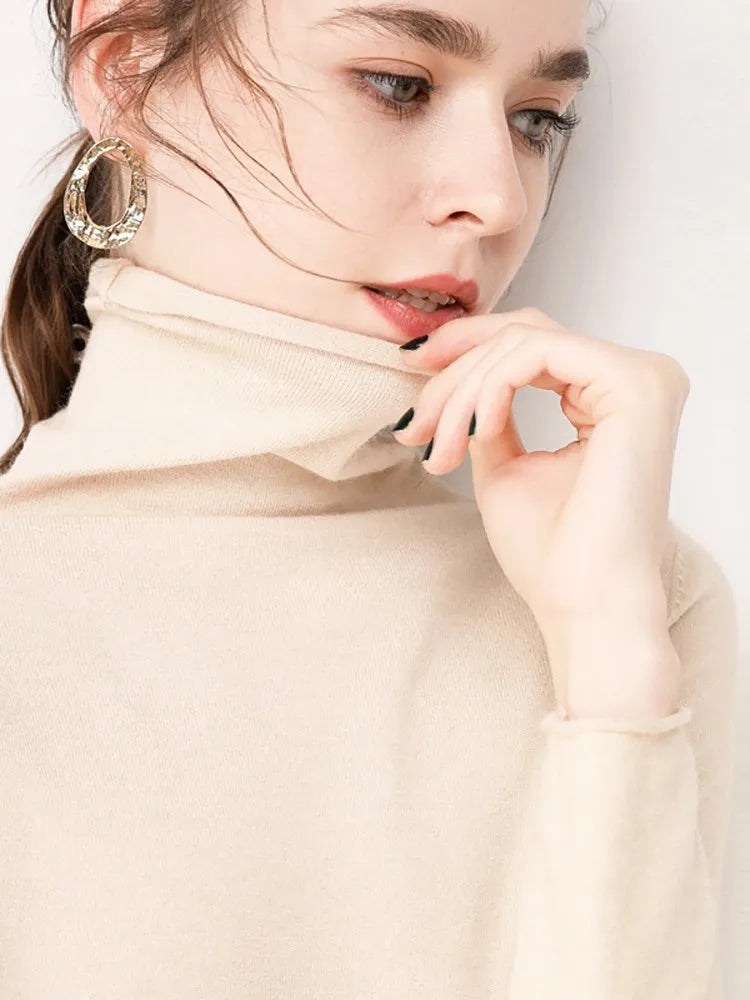 2025 Turtleneck Women Sweaters Autumn Winter Sweater Knitted Pullover Long Sleeve Woman Sweaters Tops Soft Jumper Pull Femme
