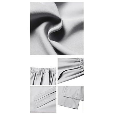 Men's Wide Pants Oversize Sports Streetwear Solid Color Sweatpants Summer Male Breathable Loose Trousers Streetwear Jogger Pants