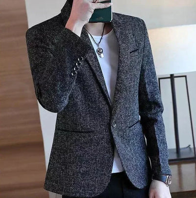Plaid Male Blazer Brown Men's Suit Jackets Single Breasted Coat Fashion 2024 Fashionable High Quality Classic Luxury Designer