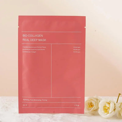 1Box /4PCs Bio Collagen Face Mask Shrink Pores Deep Hydrating Overnight Mask Moisturizing Refreshing Brightening Face Skin Care