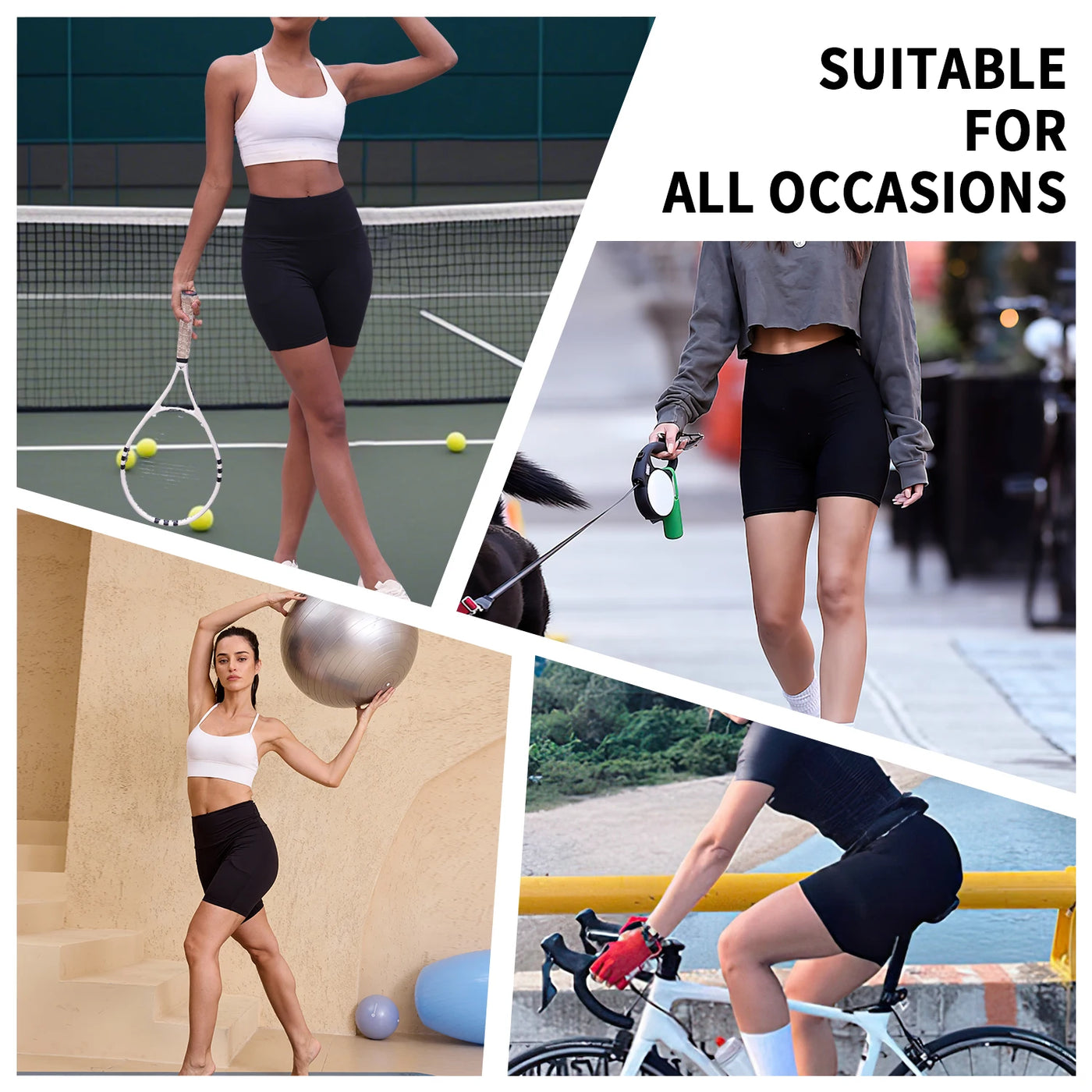 High Waisted Biker Shorts For Women With Pockets Super Soft No See Through Workout Running Yoga Athletic Push Up Gym