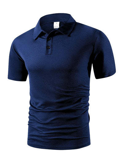 New Men's Short Sleeve Polo Shirts  Summer Trendy Breathable Loose Solid Color Slim Fit Casual T-shirt Basic Top Men Golf Shirts
