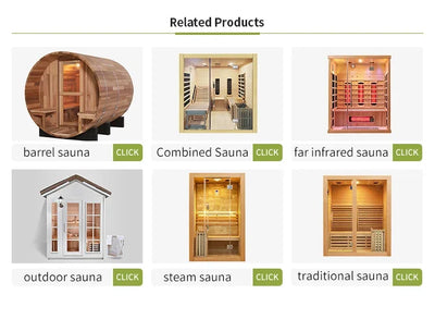 Indoor Traditional Sauna Dry Steam Far Infrared Sauna Room Outdoor Electric Stove Sauna