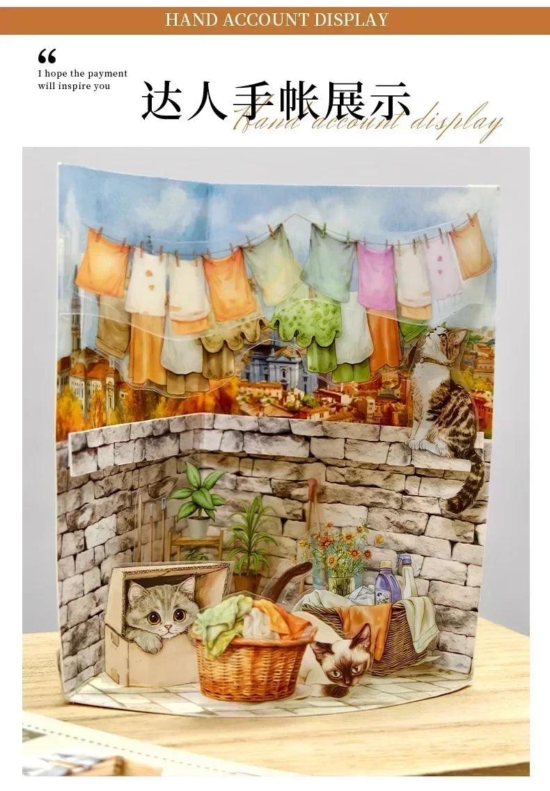 Homely aesthetics 18 exquisite dual material die-cut stickers in 6 home decor designs soft time series