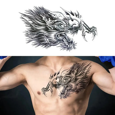 Temporary Tattoos Men Shoulder Tattoos Large Chest Body Sexy Tattoo Sticker Waterproof Tatoo Fake Make Up Pattern Stickers