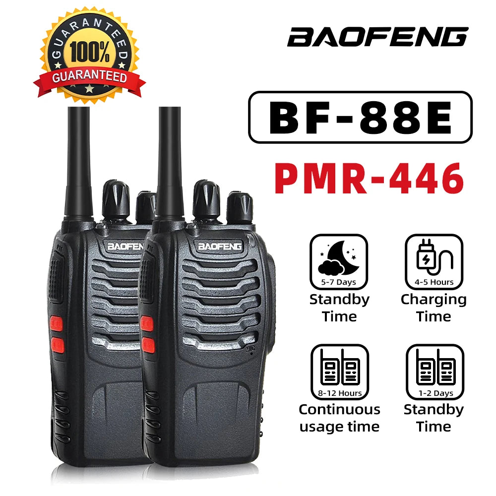 2PCS Wholesale BAOFENG BF 88E Portable Two-Way Amateur Radio Handheld Walkie Talkie Charable DMR GMRS Batteries Model BF-88E