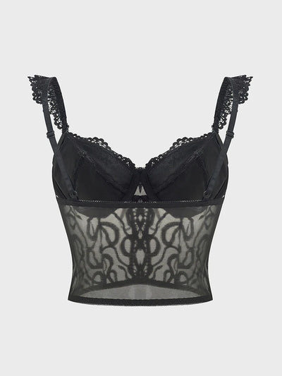 Women Lace Crop Tops Y2K Aesthetic