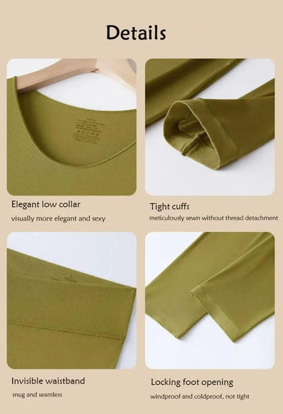 Women Thermal Underwear Long Sleeves Bottoming Shirt Pullover Elastic Casual Solid Top