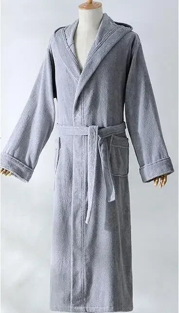 High Quality Men's Robe Hooded Winter Bathrobe