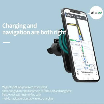 Car Phone Holder Stand Mount 30W Magnetic Car Wireless Charger For Magsafe iPhone 12 13 14 15 Pro Max Mini Fast Charging Station