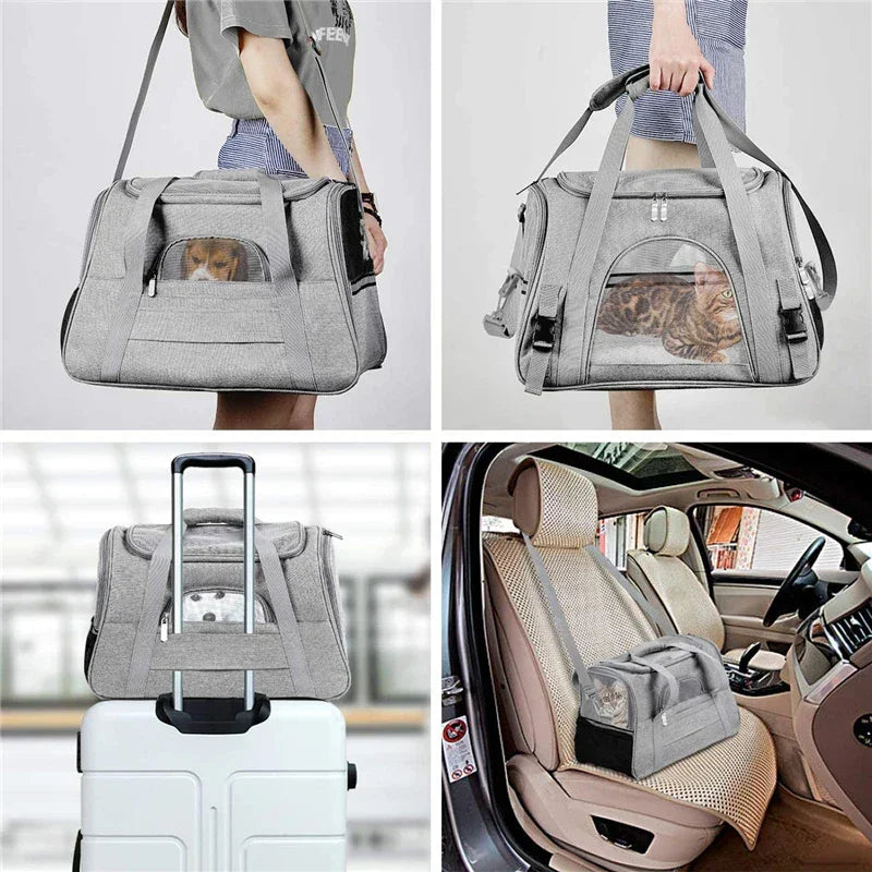 Soft Pet Carriers Portable Breathable Foldable Bag Cat Dog Carrier Bags Outgoing Travel Pets Handbag
