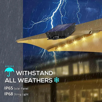 Promotion! Solar Umbrella Lights With Remote Control, Solar Powered Patio LED Umbrella Lamp With Clip For Garden, 8 Modes 104 LE
