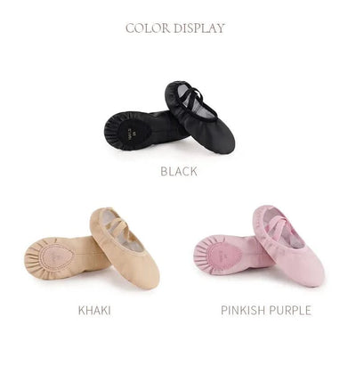 PU Ballet Shoes for Toddler Girls Children Dance Shoe Leather Ballet Flats Kids Soft Sole Gymnastics Shoes Dancing Slippers