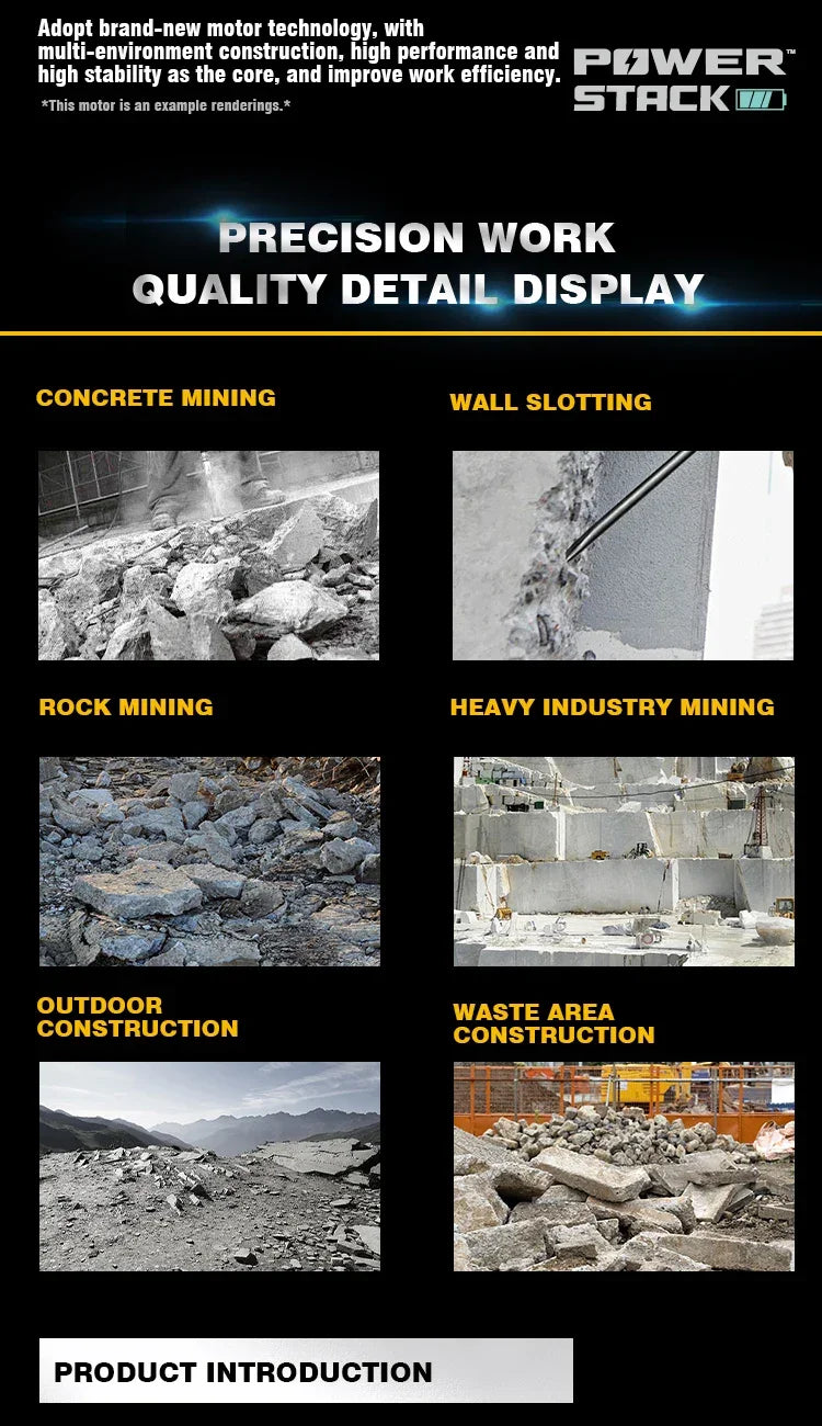 New Desgin Powerful 1800W Industrial Power Tools Hand Hold Electric Pick With Drill Bits