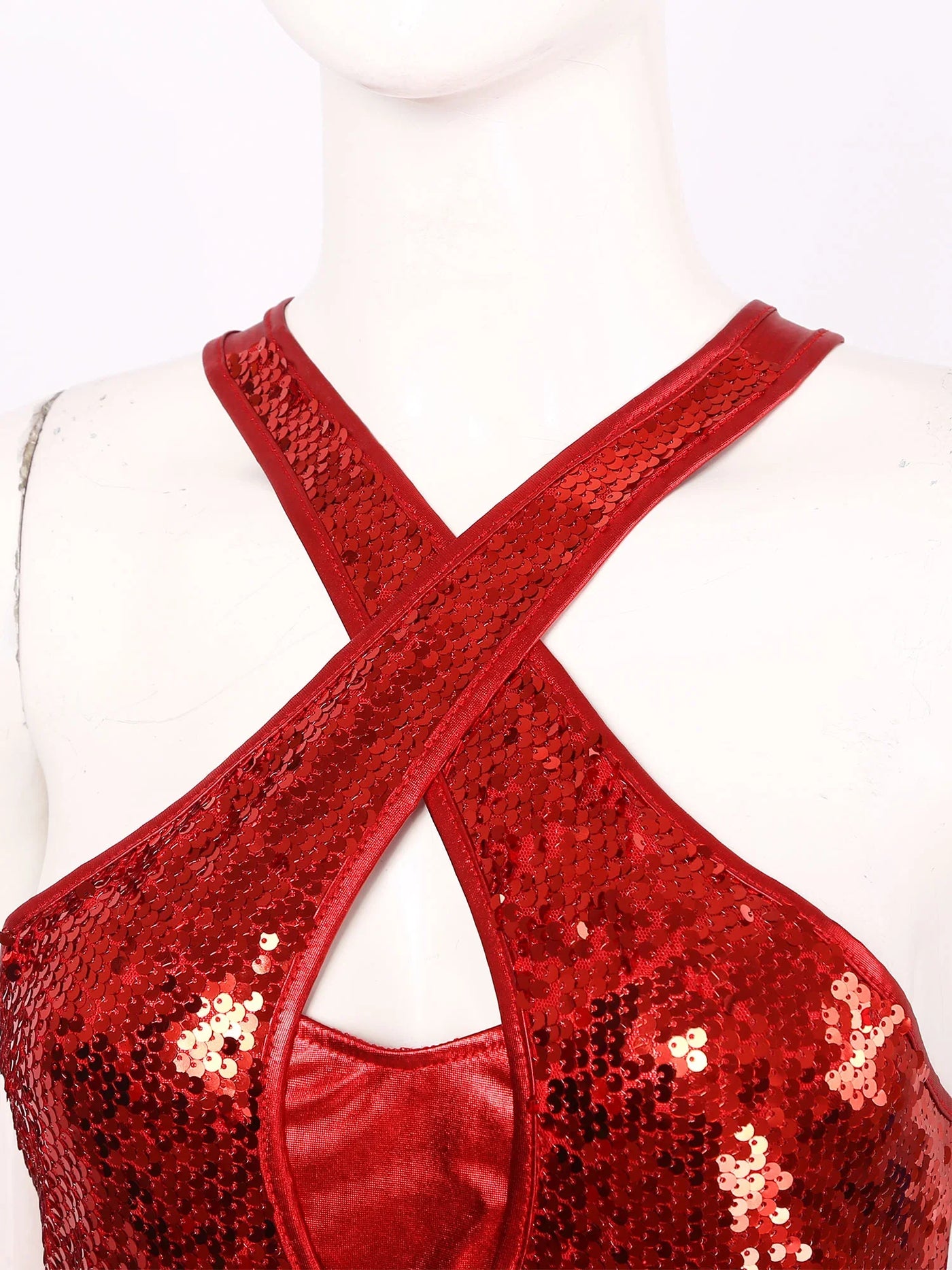 Women's Sequin Dance Dress Latin American Dance Costume Body Sleeveless Classical Samba Rumba Dresses Jazz Ballerina Dancewear