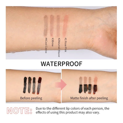 Lip Liner Peel Off Tattoo Lipgloss 4Colors Waterproof Long Lasting Matte Lip Tint Brown Contour Tear-off Lips Stain Cosmetic