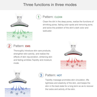 Neck massager face three lighting modes skin enhancement device LED beauty machine