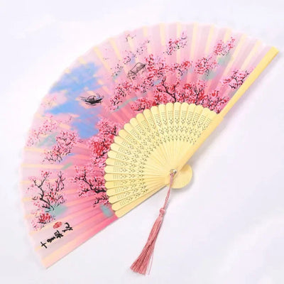 Hand Folding Fan BambooSilk Chinese Fan Hand Women Black Fan Summer Female Dance Hand Folding Fan Party Gift Hand Fans For Women