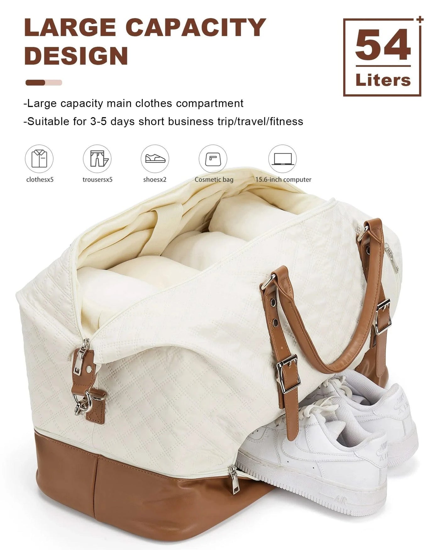 Expendable Travel Bag for Women, Duffle Bag & Gym Bag