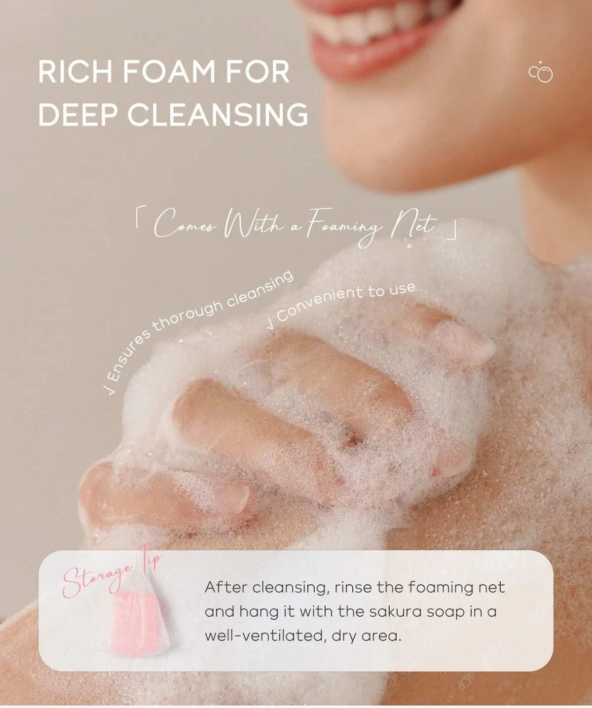 LAIKOU Sakura Facial  Body Whitening Soap Reduces Acne Dark Spot Deep Cleaning Cutin Brightening Skin 90g