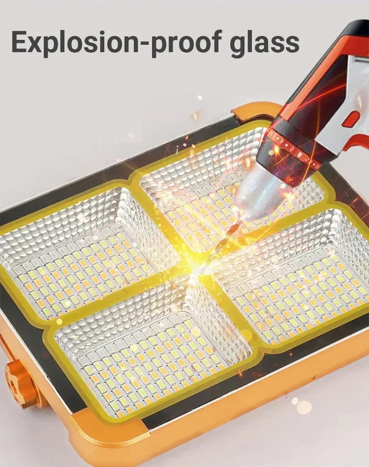 LED Portable Solar Lantern Tent Light Rechargeable Lantern Emergency Night Market Light Outdoor Camping Bulb Lamp