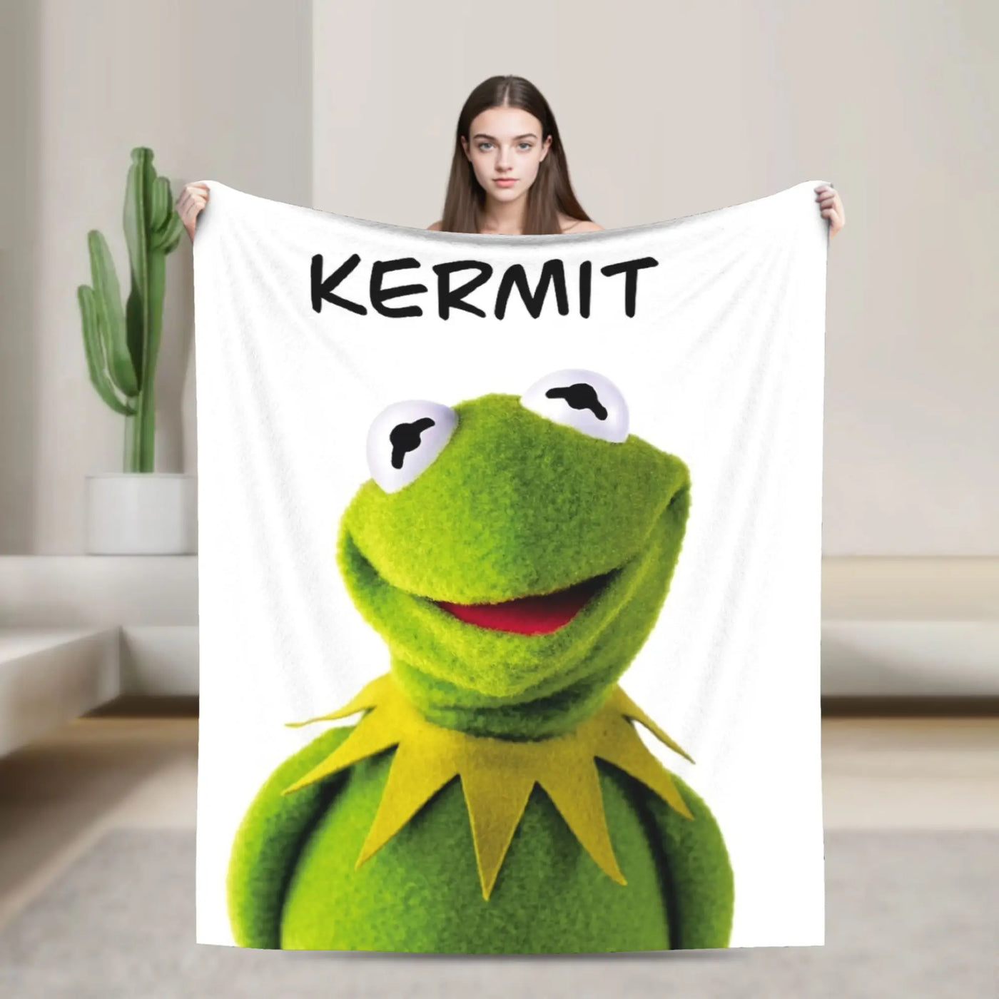Kermit Muppet Muppets Blankets Fleece Textile Decor   Multifunction Super Warm Throw Blankets for Bed Office Bedspreads
