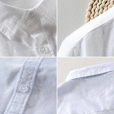 Breathable cotton and linen Casual shirt for young man