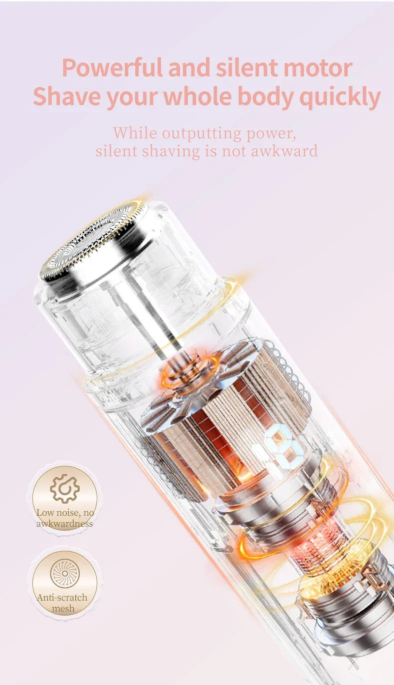 Painless Epilator Electric Shaver for Women Bikini Trimmer Facial Mustache Hair Removal Razor Ladies Face Underarm Legs Electric